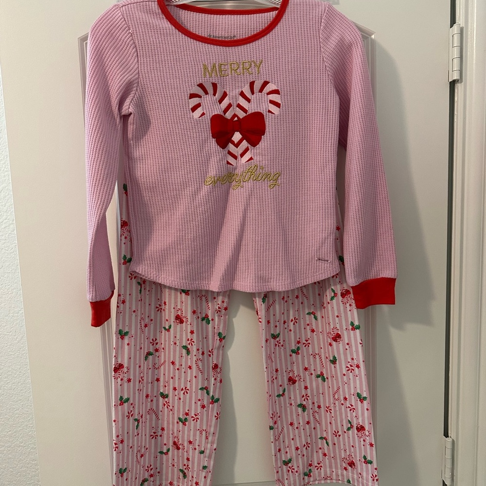 American Girl Pink and Red Holiday Pajama Set